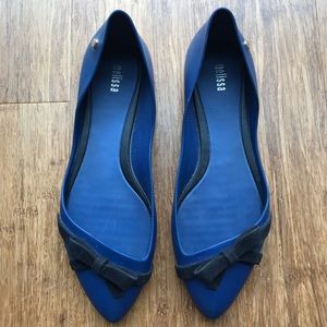 Anthropologie Melissa Rubber Bow Ballerina Flats